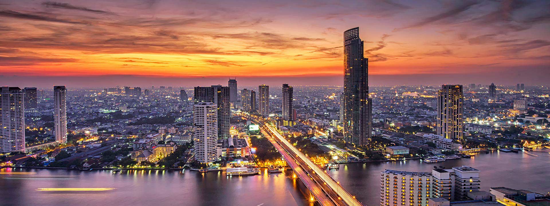 Bangkok sunset city landscape